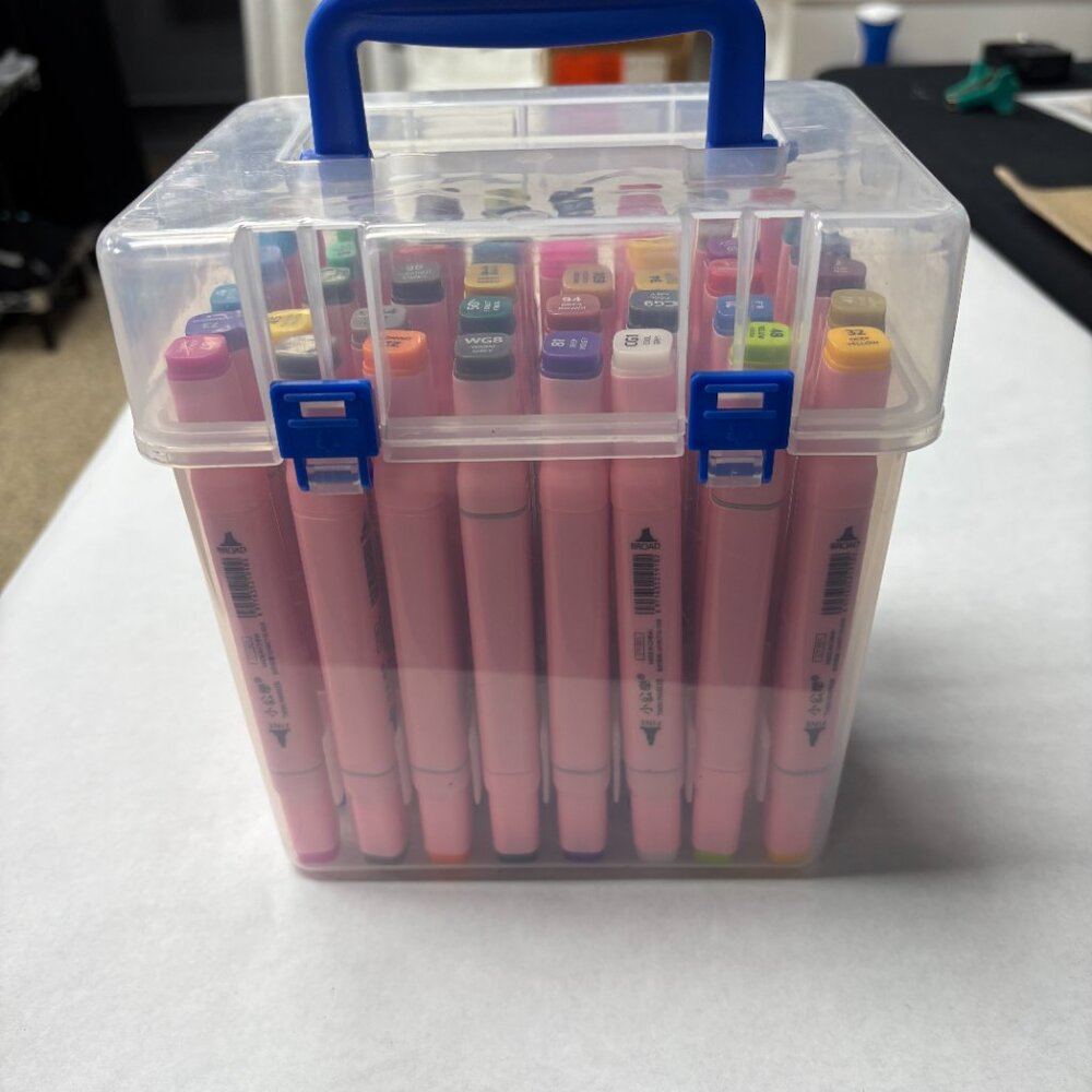 Desktop Stationery Storage Box with 48 pens